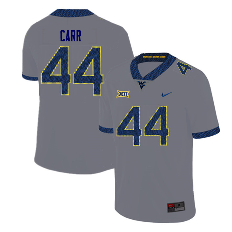 Men #44 Lanell Carr West Virginia Mountaineers College Football Jerseys Sale-Gray